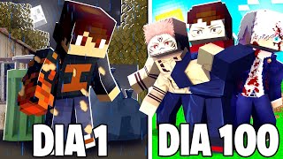 100 Dias EM TORNEIO no JUJUTSU KAISEN de Minecraft !!