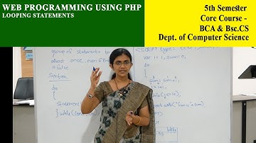 LOOPS Statement | Web Programming Using PHP | Christ OpenCourseWare