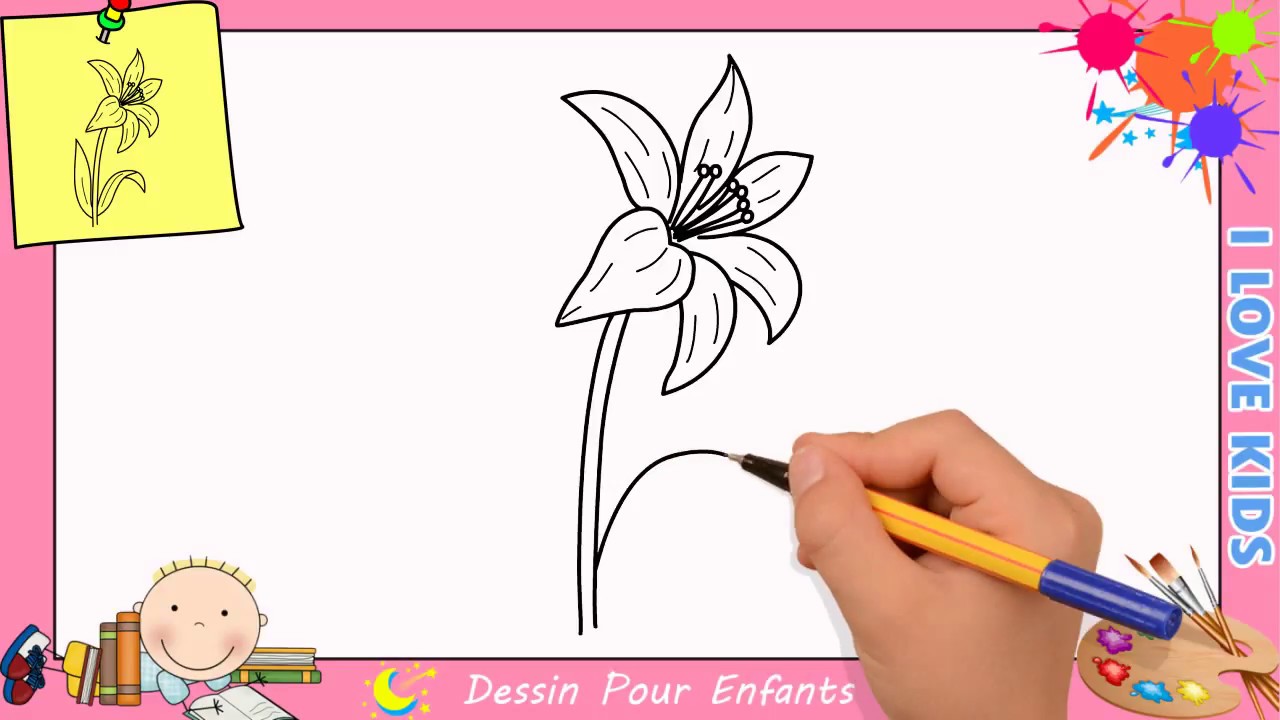 Comment dessiner une fleur FACILEMENT etape par etape pour ENFANTS 7