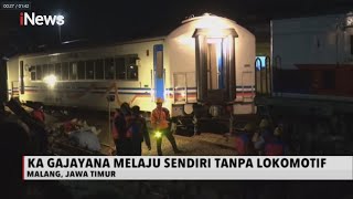 Gerbong Kereta Gajayana Melaju Tanpa Lokomotif dari Stasiun Kota Lama Malang - iNews Pagi 19/11