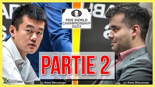 Schach-WM 2023 Ding Liren  vs. Ian Nepomniachtchi || Partie 2