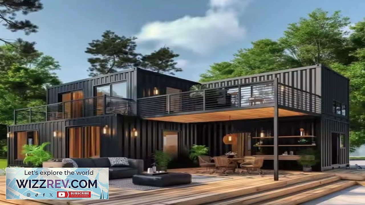 Полностью оборудованный двухэтажный сборный дом из контейнеров SEQ с двумя спальнями, с возможнос...