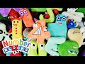 Numberblocks are under a pile of alphabet lore plushies  find and rescue them