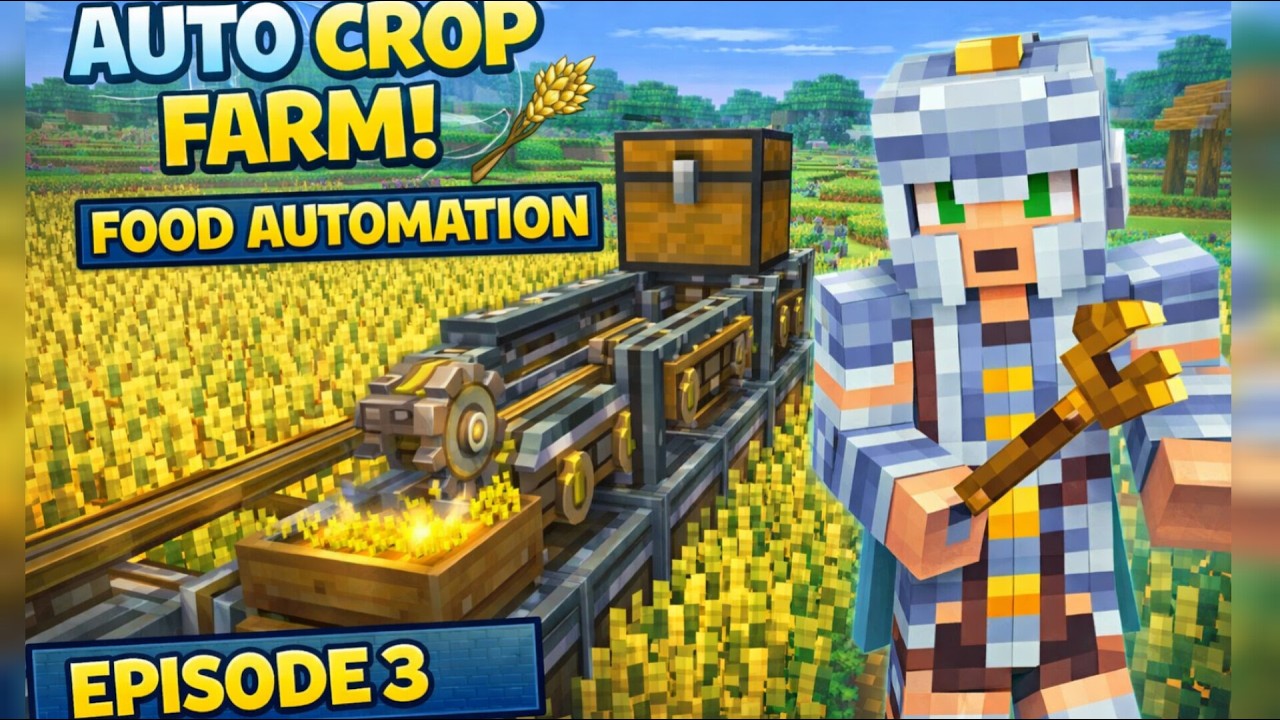 Minecraft Create Mod Survival | Automatic Crop Farm | Episode 3 - YouTube