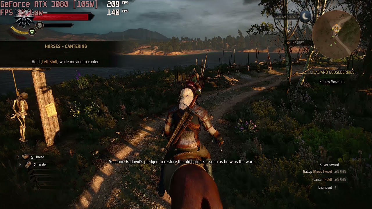 🎮 NVIDIA GeForce RTX 3080 [Laptop, 105W] - The Witcher 3 gameplay benchmarks (1080p)