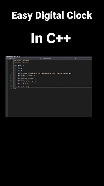 Simple Digital Clock in C++ for Beginners #coding #programming # ...