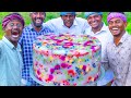 Fruit jelly cake  colorful healthy fruit jelly cake recipe making in village  agar agar jelly