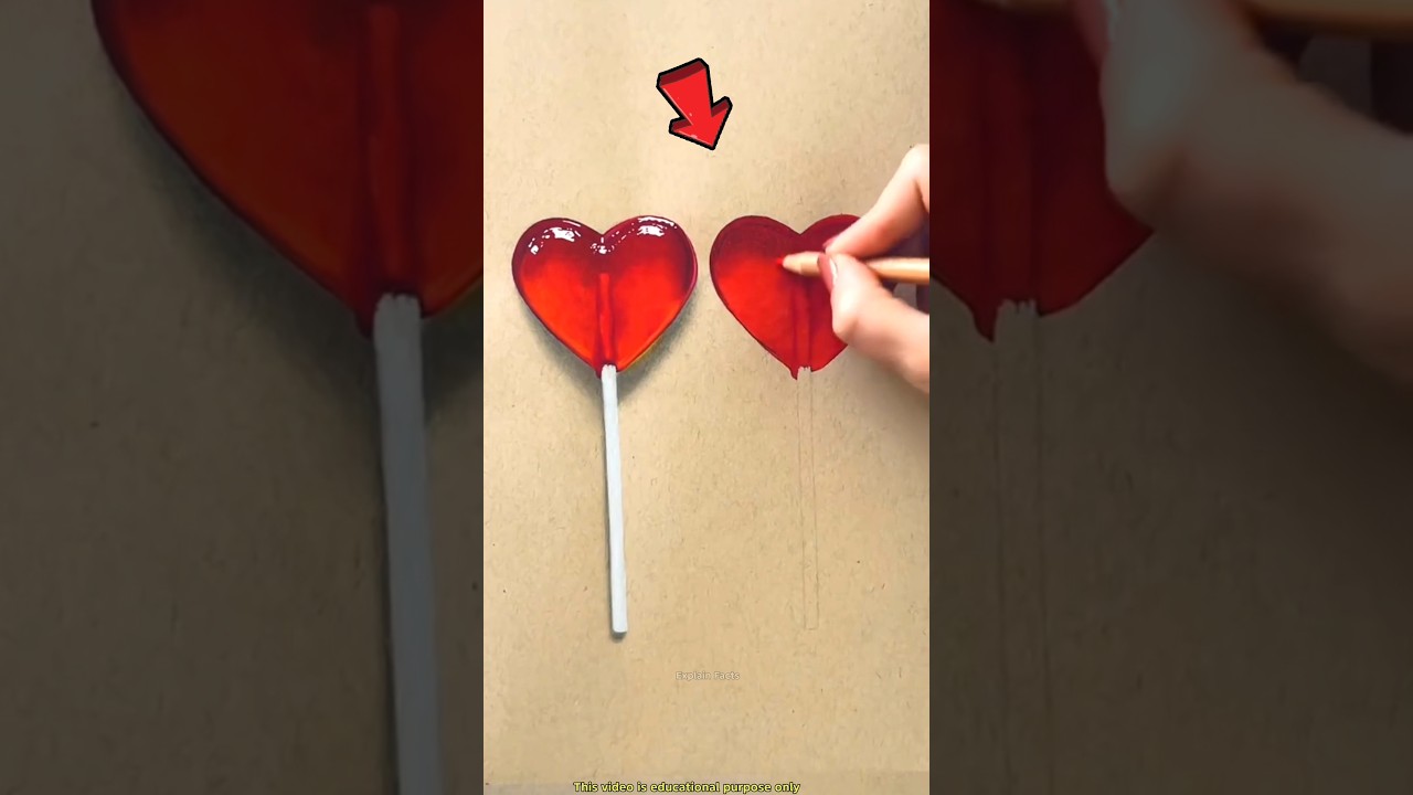 This girl draw real lollipop candy 