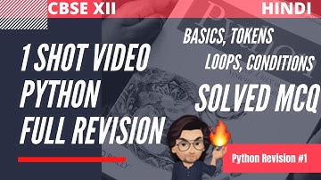 [IMPORTANT] Python revision tour class 12 | One Shot Python revision with MCQ Part 1 Class 12 Python