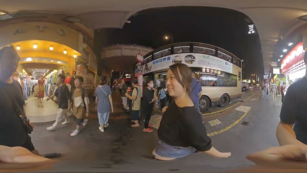 HK Oyster Omelette Adventures Part 1 - To Jordan after the Promenade in Hong Kong  [360° Video]