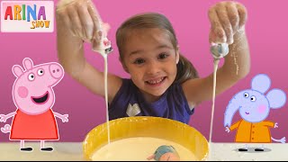 ✿ Неоньютоновская жидкость и Свинка Пеппа от Arina Show non-Newtonian fluid and Peppa Pig