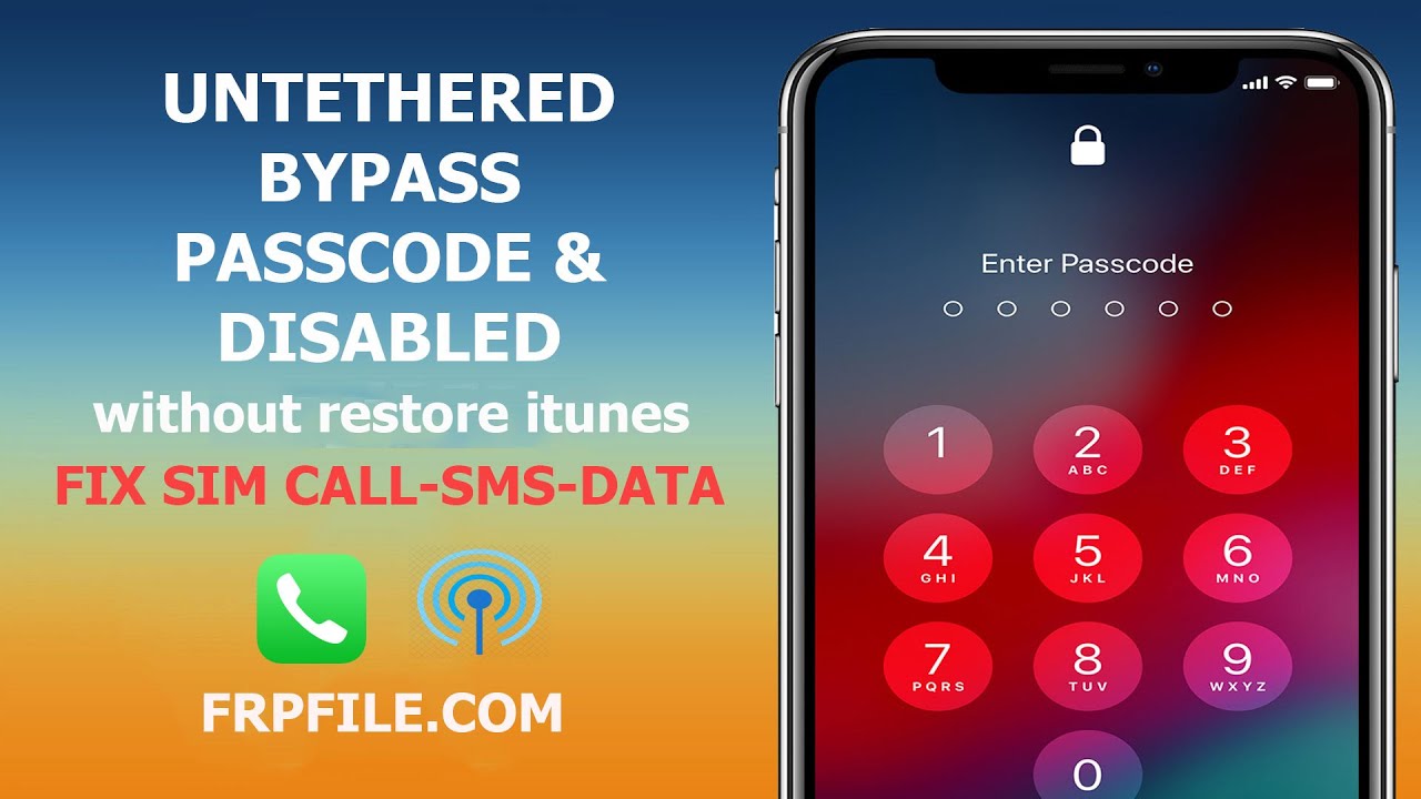 Bypass passcode, disabled iphone, fix sim call, SMS, cellular, set