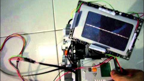 LEGO NXT-- traces sun light to use solar energy to  charge the battery!!