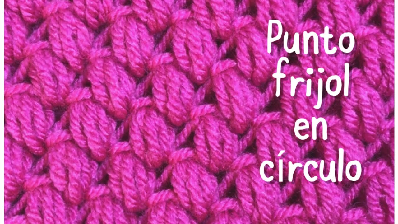 Punto frijol en circulo para gorritos de bebe en gancho #74