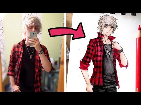   Drawing  myself as a Manga character YouTube