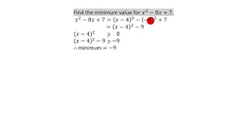 Finding minimum value of quadratic expressions
