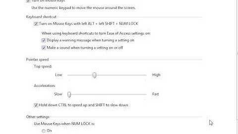 How to Configure Mousekeys for Vista