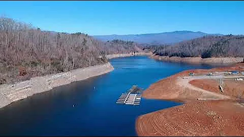 Fontana Lake, Drought at Fontana Lake. NC, North C...