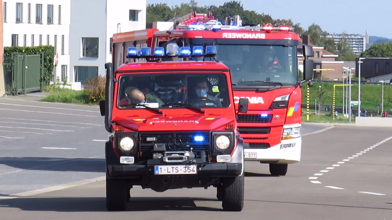 [Kazernealarm] Commandowagen C09 + Autopomp P18 Brandweer Leuven met spoed naar een liftopsluiting