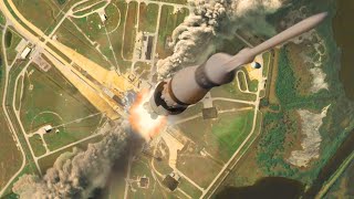 Miniature rocket Apollo 13 launch sequence (Model plus After Effects)