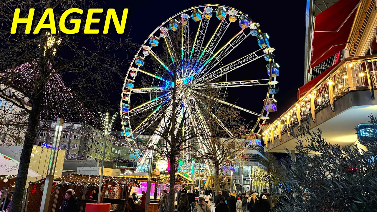 Hagen walking 4K | Weihnachtsmarkt und Innenstadt 2024