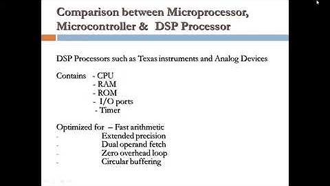 Difference between DSP and other Microprocessor architectures