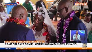 Getembe TV and Fm's senior reporter Daniel Ontiri's parents wed in a colorful occasion