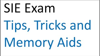 SIE Exam Prep  Test Taking Tips, Tricks, and Memory Aids