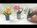 Tutorial for 3 miniature orchid plants for dollhouse  so easy mini orchids miniatureflowers