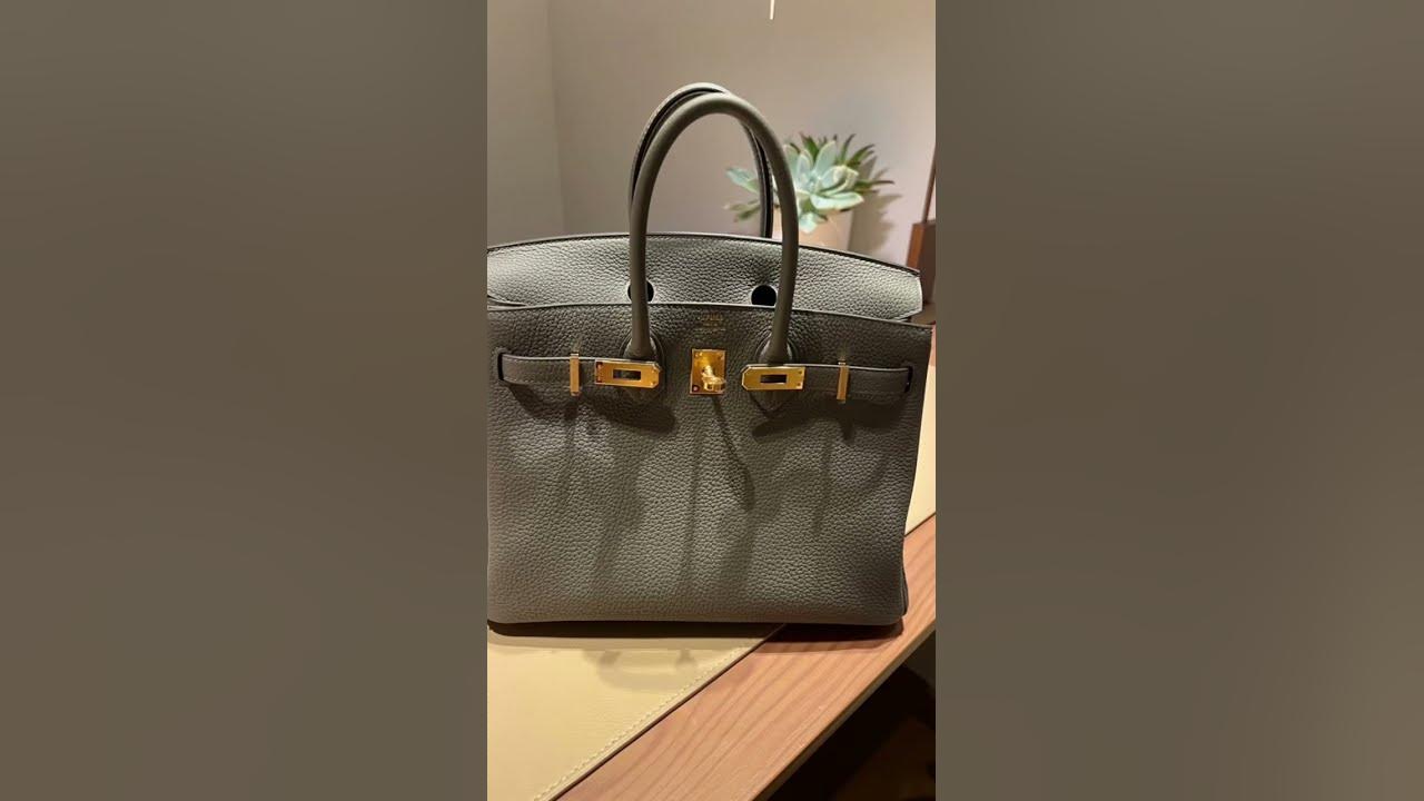 HERMES BIRKIN UNBOXING & REVIEW: PRICE, WHAT FITS, MOD SHOTS, GRIS MEYER vs.  ETOUPE 