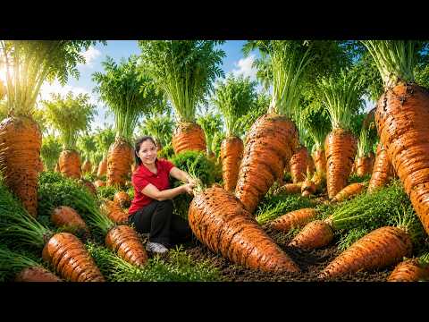 Harvesting 1000 + Kg Sweet Giant Carrot Forest To Sell At Market | Tieu Ca Free Bushcraft