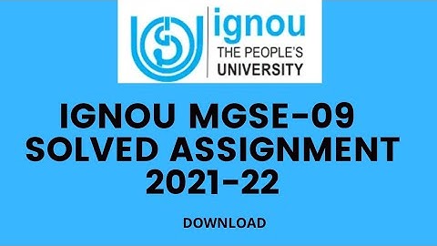 IGNOU MGSE 9 HINDI SOLVED ASSIGNMENT 2021-22 PDF DOWNLOAD