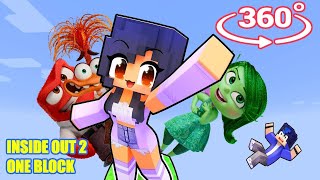APHMAU &amp; Friends On ONE INSIDE OUT BLOCK In Minecraft 360°!