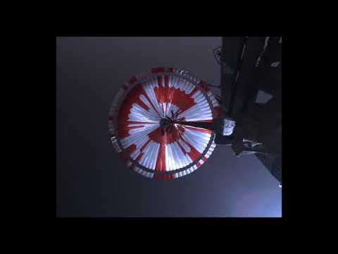 Perseverance’s Descent & Touchdown on Mars: Parachute Up-View Camera POV (Official NASA Clip)