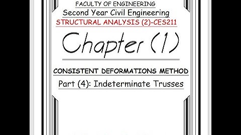 CES211-Part 4-Consistent Deformations Method- Indet. Trusses