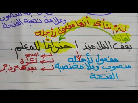 المفعول لأجله ح١٧من النحو من البداية إعرابه الفرق بينه وبين المفعول به 