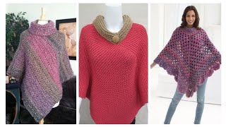 latest and Stylish crochet ladies Triangle ponchu shirt design