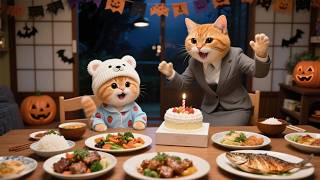 Ginger Kitten’s Lonely Birthday 🎂| Mama Cat Comes Home with Tears and Love ❤️🎁| Cute Cat Video