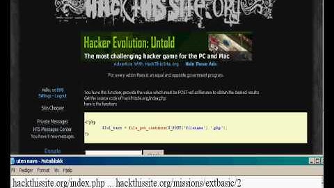 Hackthissite.org extbasic mission 2