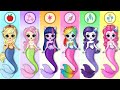 Mlp twilight sparkle  friends become the little mermaid  diys paper doll  craft