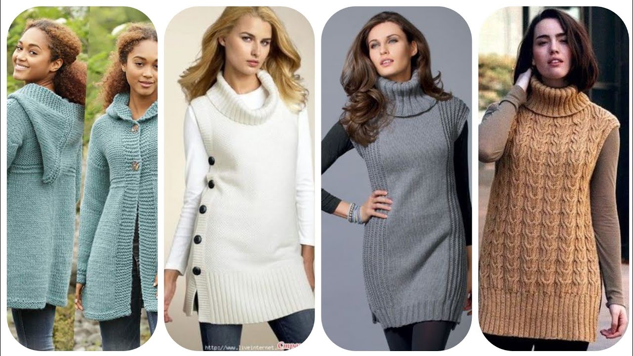 Crochet knitting women sweaters winter cardigan vest jacket Designe ...