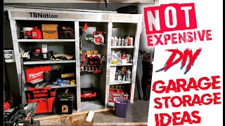 Tool Storage DIY Ideas for your Garage | Garage Shelves and lockers done EASY.