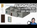 Adding DOORS AND WINDOWS to a Floor Plan in Fusion 360 - Fusion 360 for Architecture Part 2