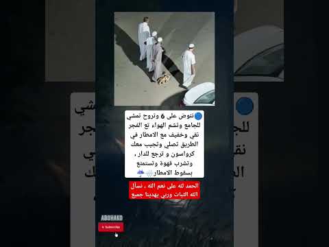 تنوض على 6 وتروح تمشي للجامع وتشم الهواء تع الفجر نقي وخفيف مع الامطار في الطريق تصلي وتجيب