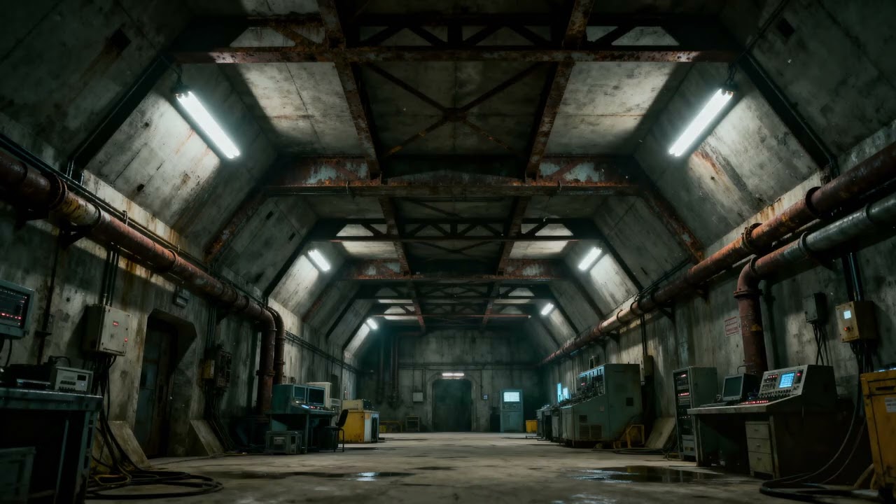 Reinforced Concrete Bunker Interior Ambience | Futuristic Sci-Fi Soundscape