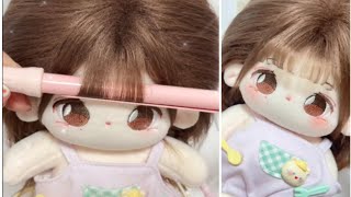 Uni Plush Doll Tutorial: Perfect the 20cm cotton doll's look with a simple bangs trimming video. ✂️🌟