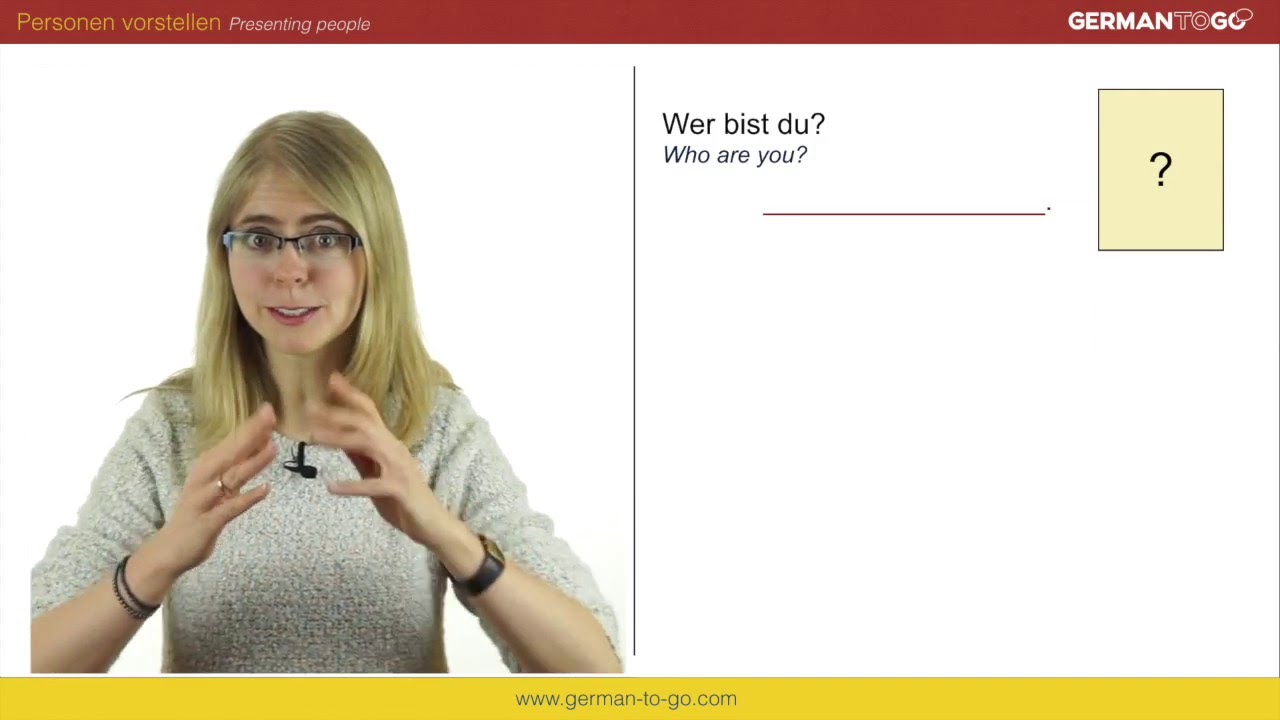German to go - Personen vorstellen / Presenting people - exercise ...
