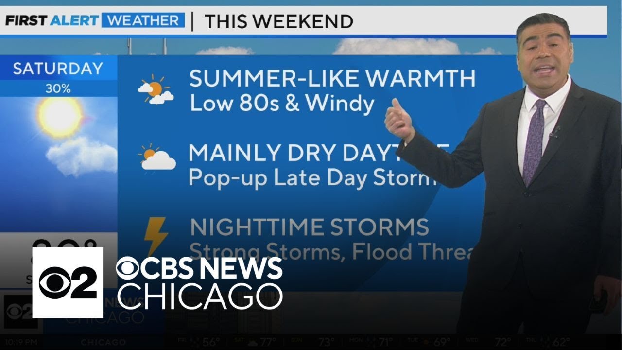 More rain overnight, summer-like warmth Saturday in Chicago - YouTube