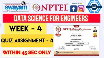 Data Science For Engineers | Week 4 Answers 2024 | NPTEL 2024 |