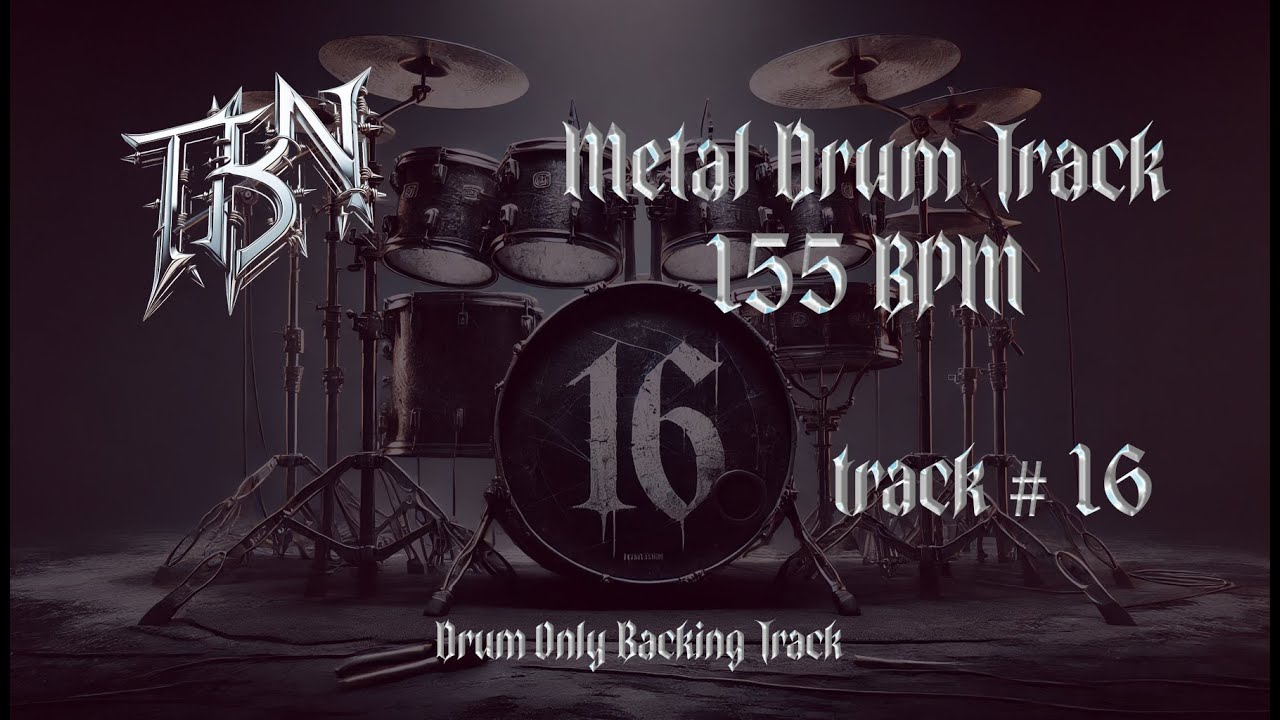 Modern Metal Drum Track 155 bpm #16 - YouTube